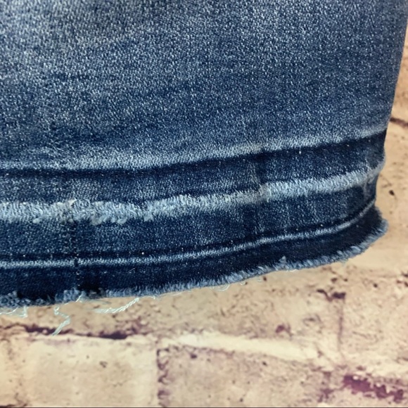 KanCan Light Wash Raw Hem Denim Mini Skirt - Picture 5 of 10